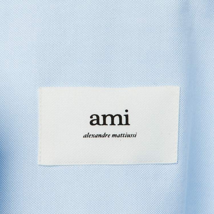 Pre Owned Ami Blue Cotton Button Down Long Shirt M