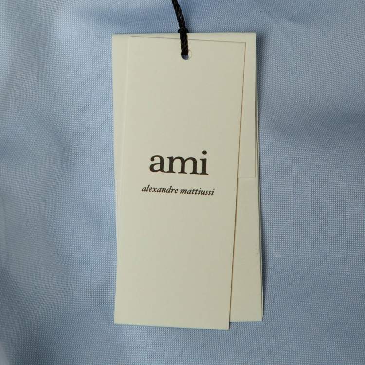 Pre Owned Ami Blue Cotton Button Down Long Shirt M