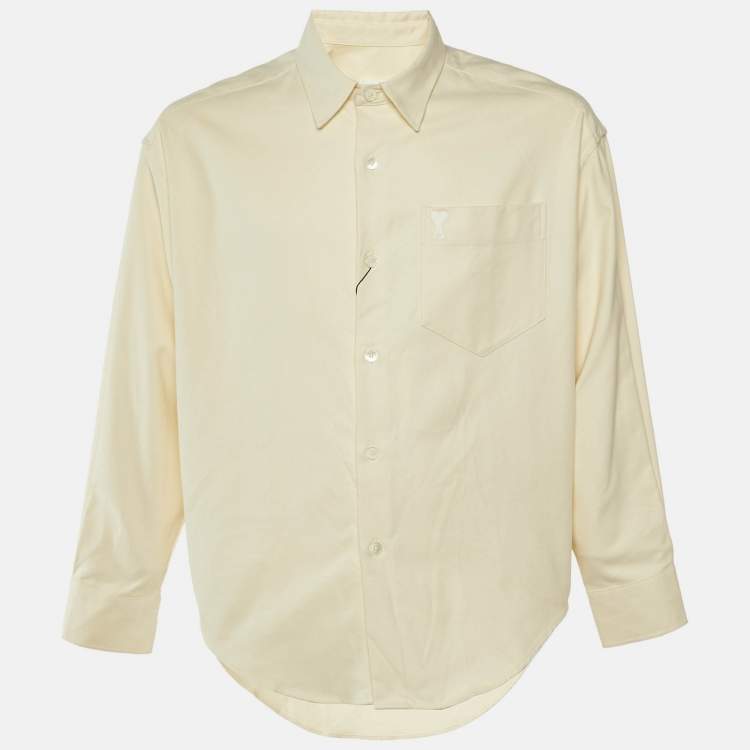 Pre Owned Ami Alexandre Mattiussi Ivory Cotton Oversized Shirt S