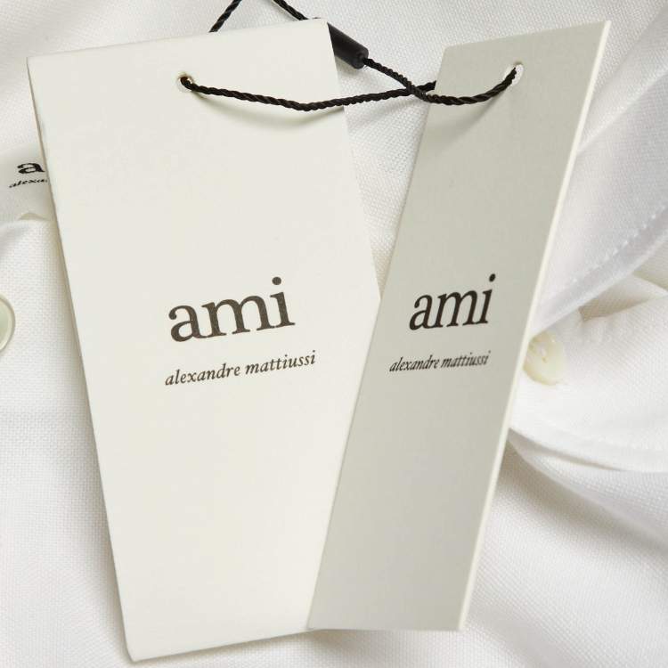 Pre Owned Ami Alexandre Mattiussi White Cotton Long Sleeve Shirt M