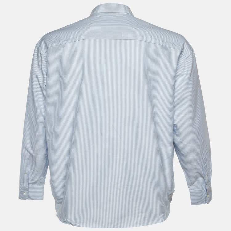 Pre Owned Ami Alexandre Mattiussi Blue Striped Cotton Shirt M