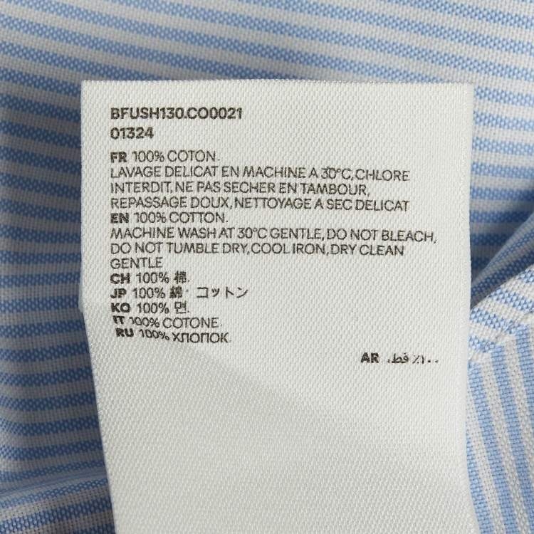 Pre Owned Ami Alexandre Mattiussi Blue Striped Cotton Shirt M