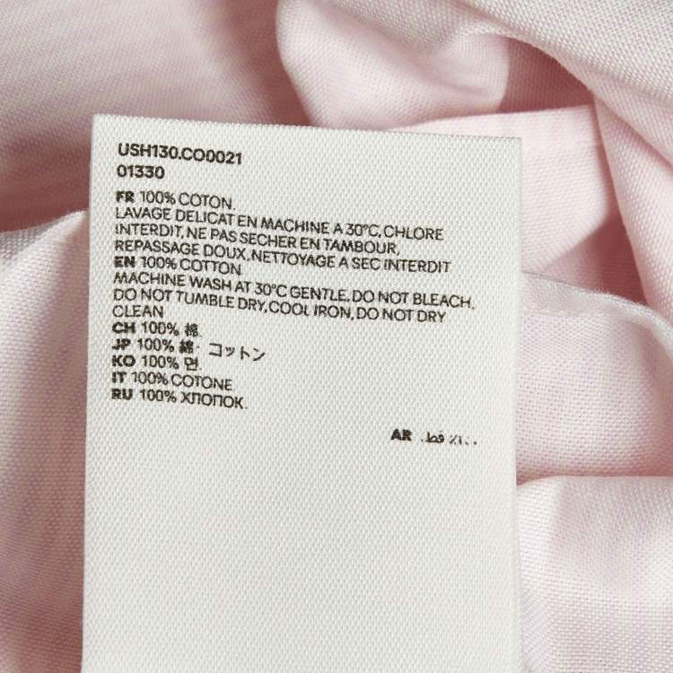 Pre Owned Ami Alexandre Mattiussi Pink Striped Cotton Button Down Shirt M