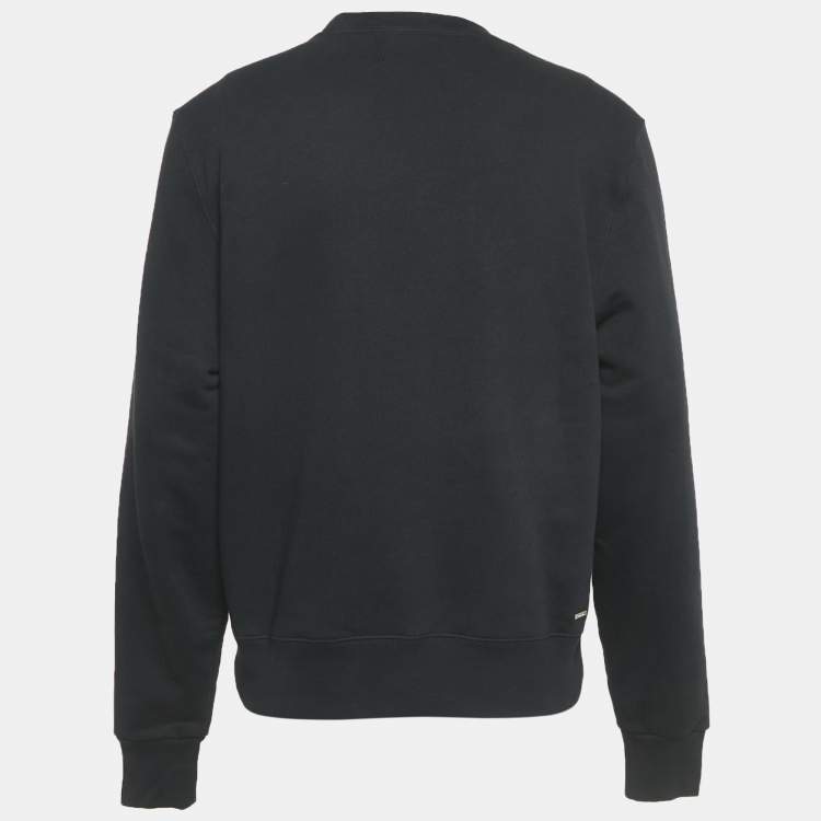 Pre Owned Amiri Black Cotton Knit Round Neck Sweatshirt M