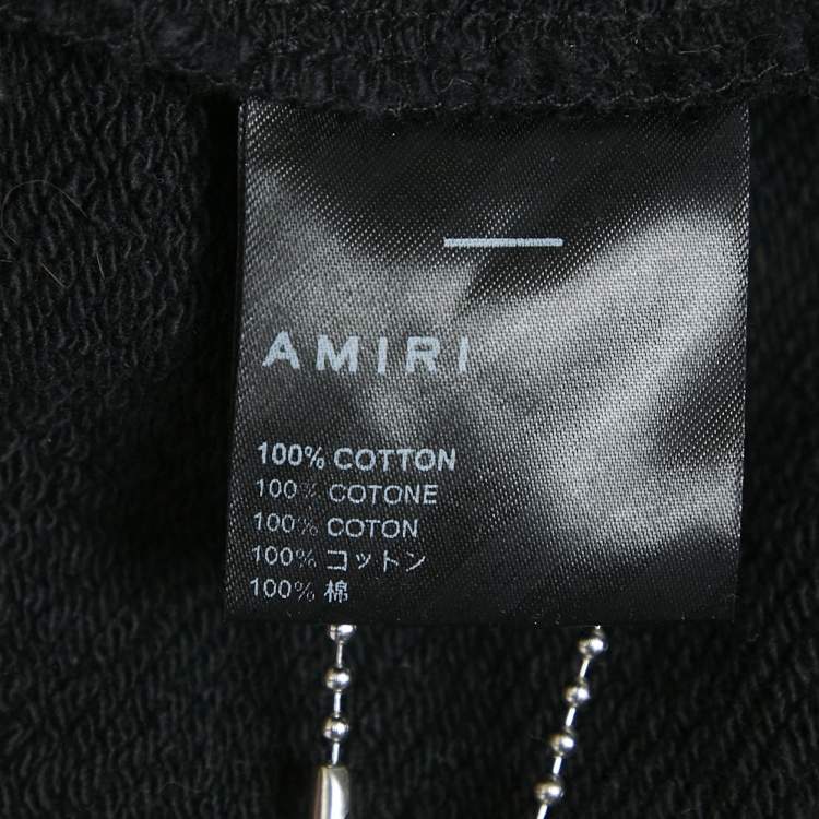Pre Owned Amiri Black Cotton Knit Round Neck Sweatshirt M