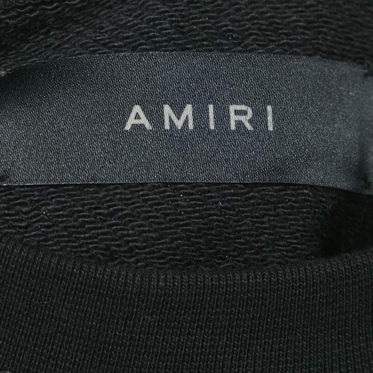 Pre Owned Amiri Black Cotton Knit Round Neck Sweatshirt M