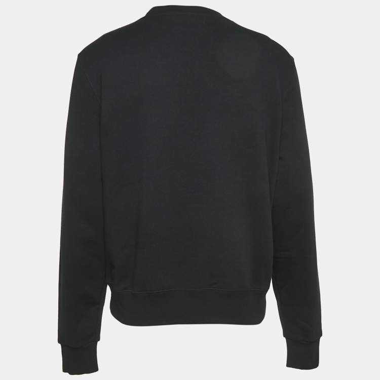 Pre Owned Amiri Black Cotton Knit Round Neck Sweatshirt M