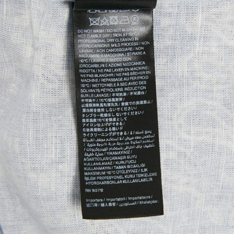 Pre Owned Amiri Blue Bandana Watercolor Cotton Camp Shirt M