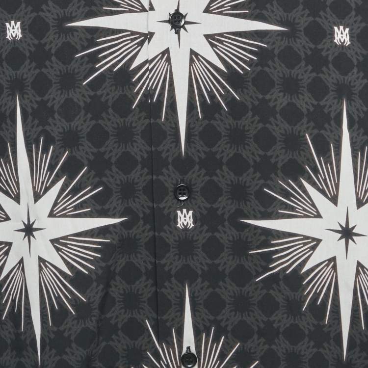 Pre Owned Amiri Starburst Print Crepe Button Front Camp Shirt XXL