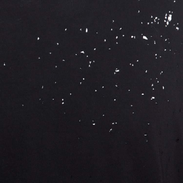 Pre Owned Amiri Black Distressed Cotton Shotgun T-Shirt M