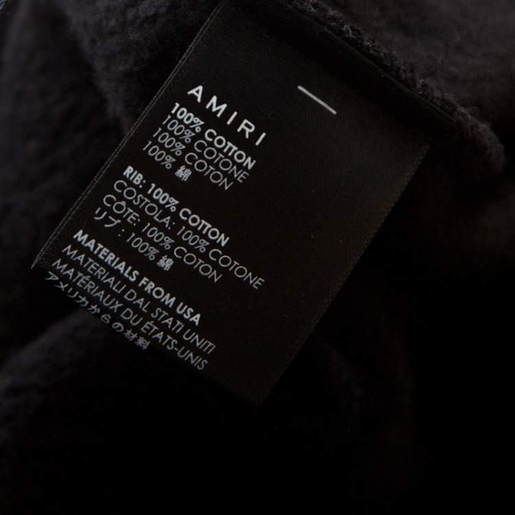 مملوكة مسبقًا Amiri Black Knit Glitter Dagger Detail Hooded Sweatshirt S