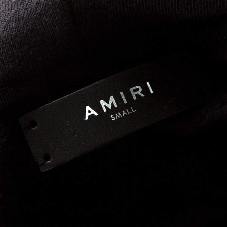 مملوكة مسبقًا Amiri Black Knit Glitter Dagger Detail Hooded Sweatshirt S