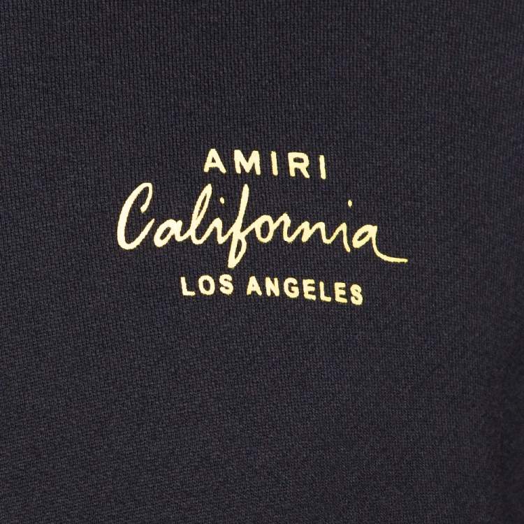 Pre Owned Amiri Black & Yellow Bones Print Cotton Pullover Hoodie M