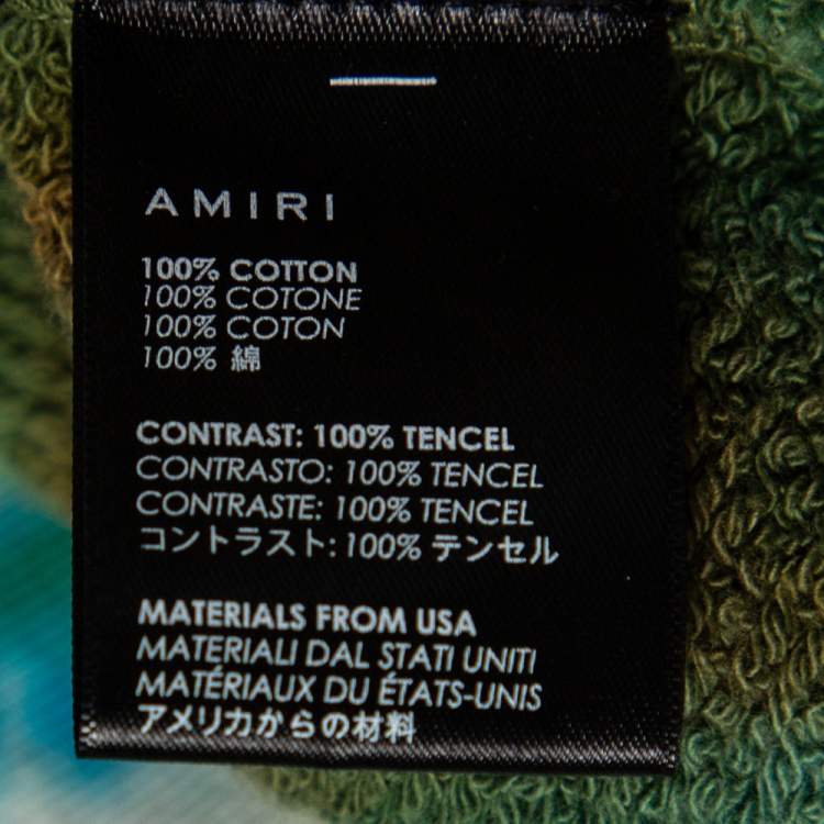 Pre Owned Amiri Multicolor Tie-Dye Printed Cotton Knit Commando Patch Detail Hoodie M