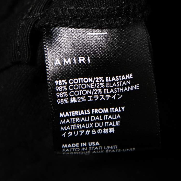 Pre Owned Amiri Black Denim & Printed Leather Inset Detailed Slim Fit Jeans M