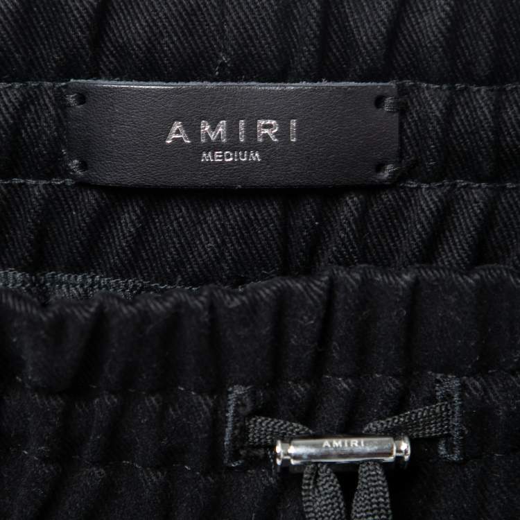 Pre Owned Amiri Black Cotton Cargo Sweatpants M