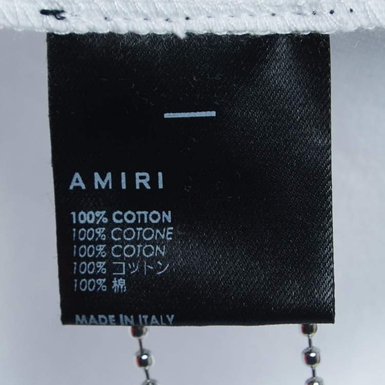 Pre Owned Amiri Black Cotton Bandana Rabbit Logo T-Shirt L
