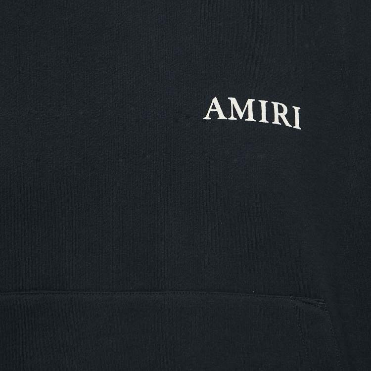 Pre Owned Amiri Black Cotton Logo Print Hoodie S