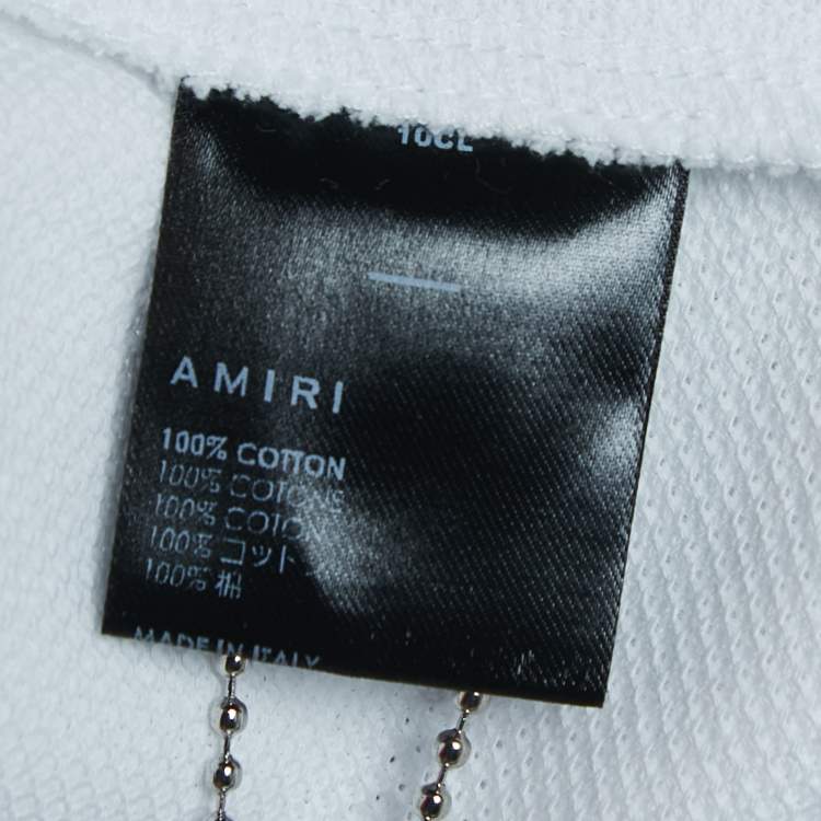 Pre Owned Amiri WhiteCotton Pique Logo Polo T-Shirt XL