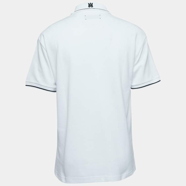 Pre Owned Amiri WhiteCotton Pique Logo Polo T-Shirt XL