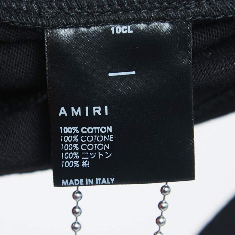 Pre Owned Amiri Black Cotton Crystal Ball Print T-Shirt L