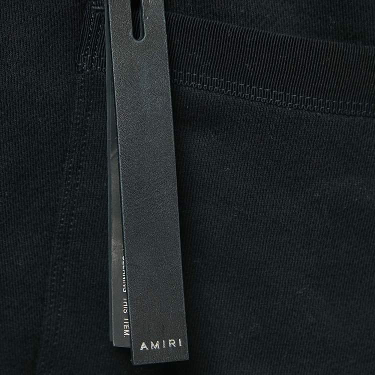 Pre Owned Amiri Black Cotton Logo Print Joggers S