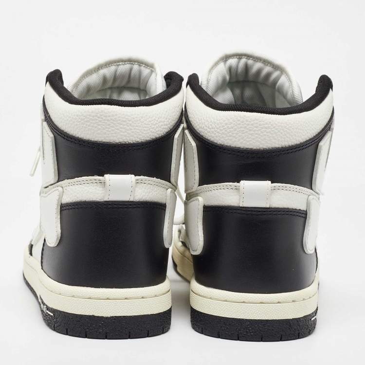 Pre Owned Amiri White/Black Leather Skel High Top Sneakers Size 43