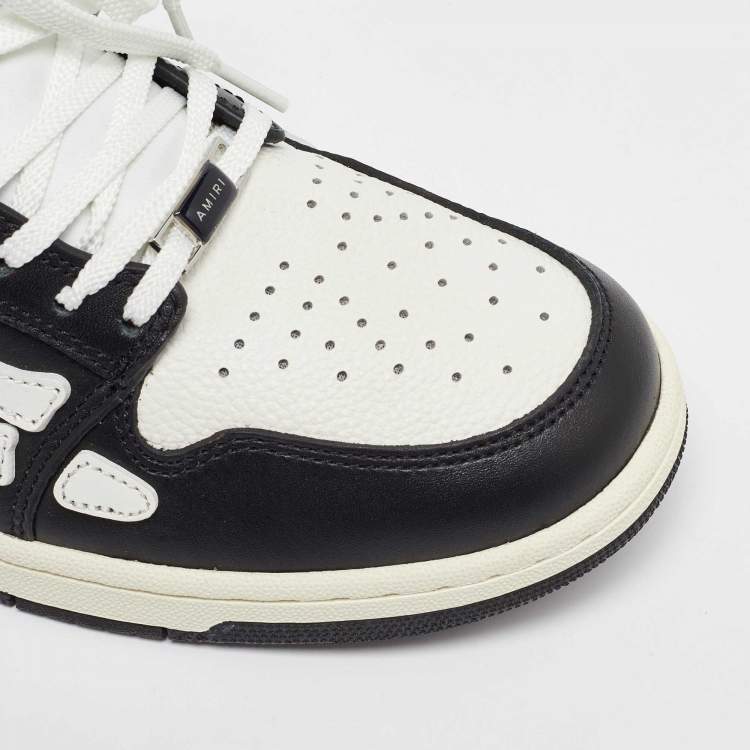 Pre Owned Amiri White/Black Leather Skel High Top Sneakers Size 43