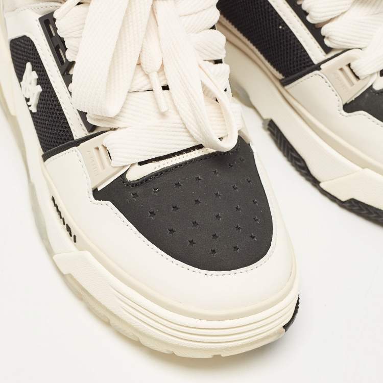 Pre Owned Amiri White/Black Leather and Mesh MA1 Sneakers Size 41