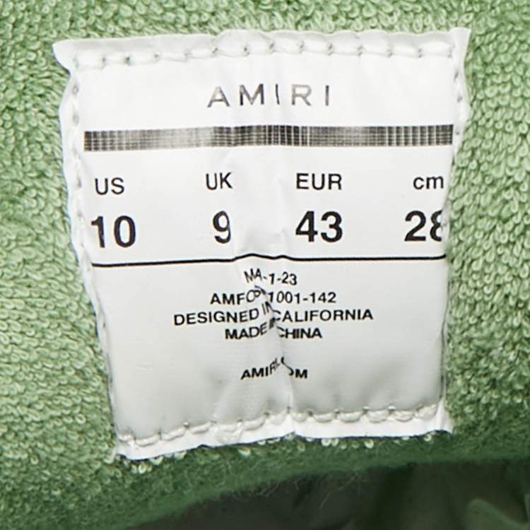 Pre Owned Amiri White/Green Leather and Mesh MA1 Lace Up Sneakers Size 43