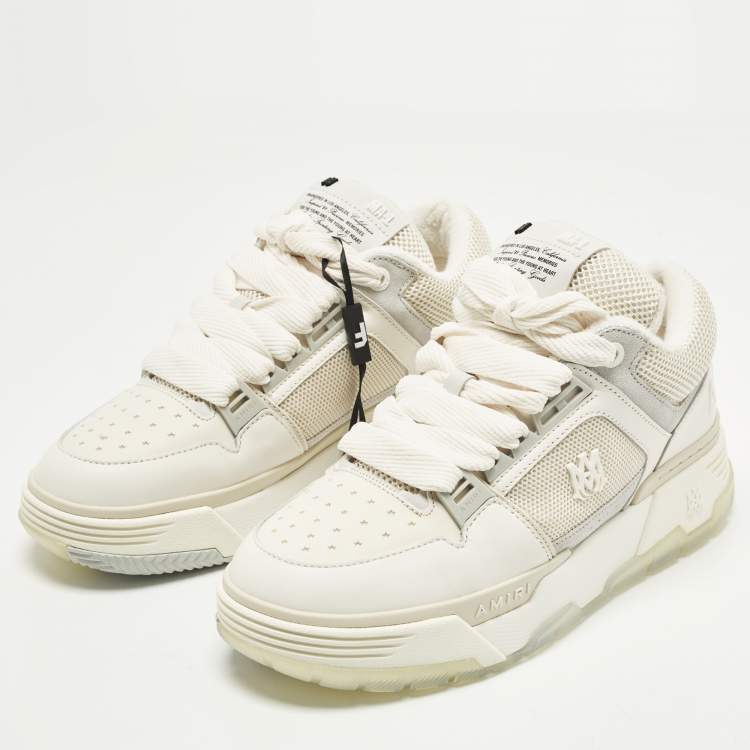 مملوكة مسبقًا Amiri MA1 Size 42 Off White Leather and Mesh Low Top Sneakers