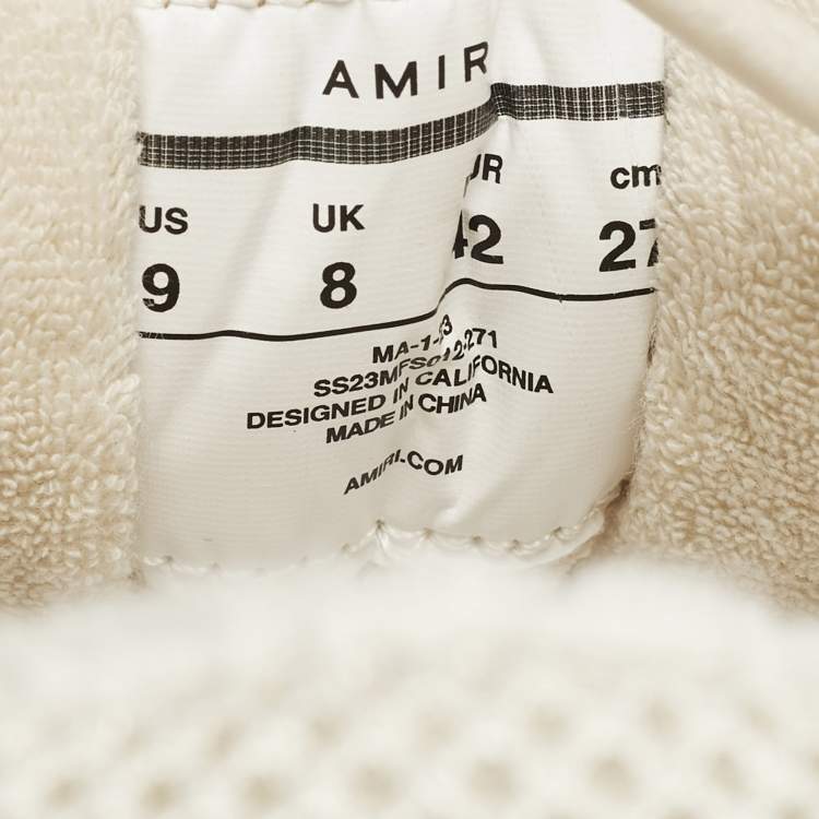 مملوكة مسبقًا Amiri MA1 Size 42 Off White Leather and Mesh Low Top Sneakers