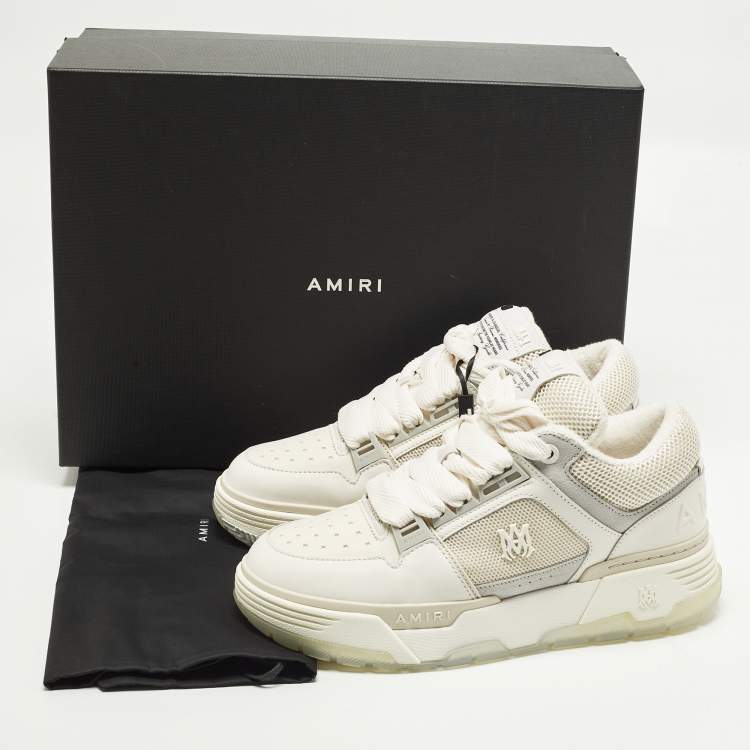 مملوكة مسبقًا Amiri MA1 Size 42 Off White Leather and Mesh Low Top Sneakers