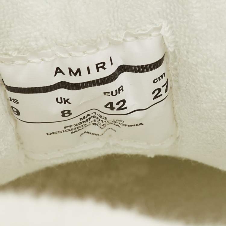 Pre Owned Amiri MA-1 Size 42 White Leather, Mesh and Suede Lace Up Sneakers