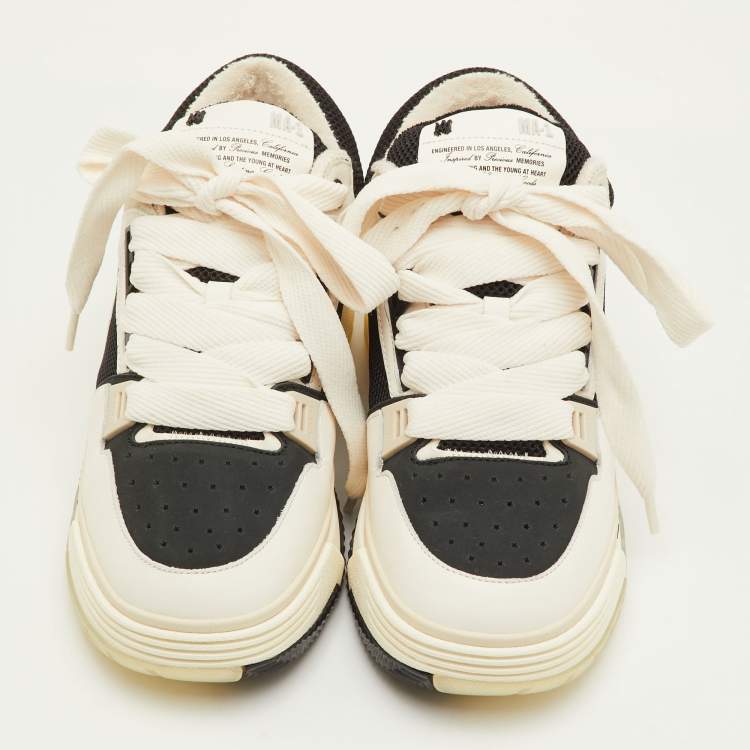 مملوكة مسبقًا Amiri MA-1 Size 42 White/Black Leather, Mesh and Suede Lace Up Sneakers