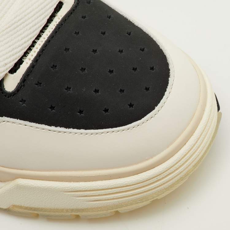 مملوكة مسبقًا Amiri MA-1 Size 42 White/Black Leather, Mesh and Suede Lace Up Sneakers