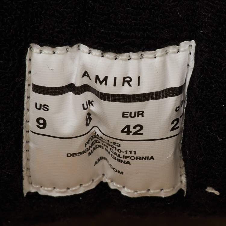 مملوكة مسبقًا Amiri MA-1 Size 42 White/Black Leather, Mesh and Suede Lace Up Sneakers