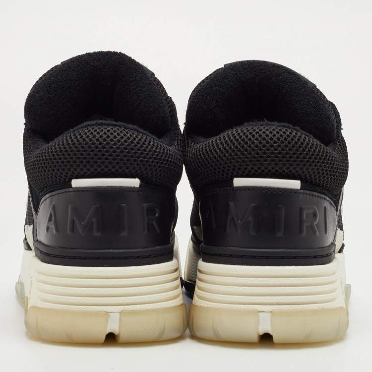 Pre Owned Amiri MA-1 Size 42 Black Leather and Mesh Low Top Sneakers