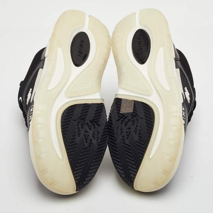 Pre Owned Amiri MA-1 Size 42 Black Leather and Mesh Low Top Sneakers