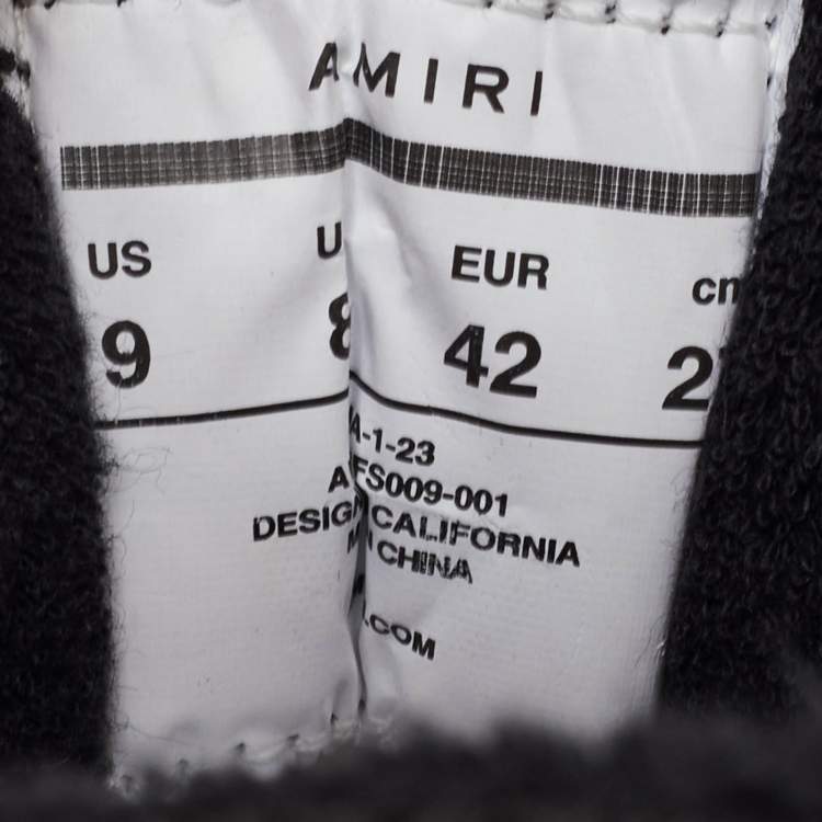 Pre Owned Amiri MA-1 Size 42 Black Leather and Mesh Low Top Sneakers