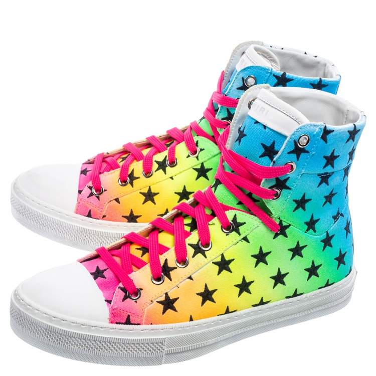 Pre Owned Amiri Multicolor Canvas High Top Sneakers Size 40