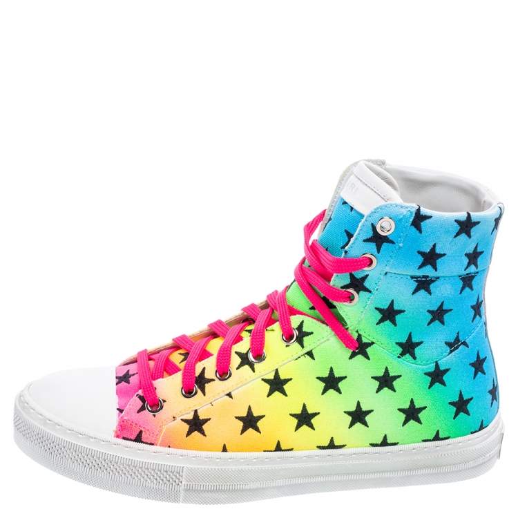 Pre Owned Amiri Multicolor Canvas High Top Sneakers Size 40