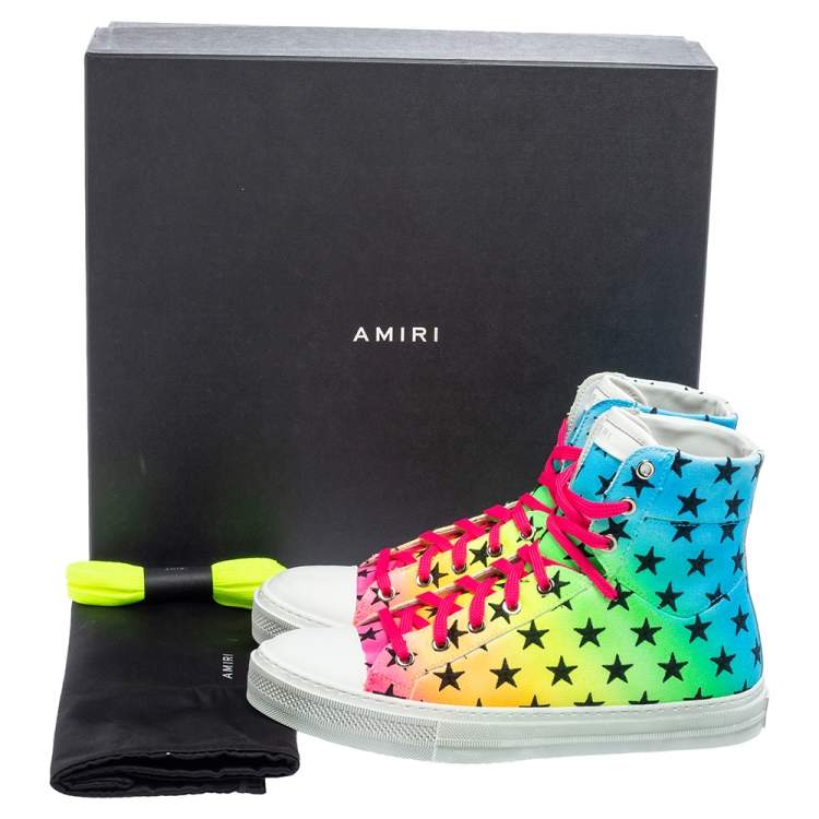 Pre Owned Amiri Multicolor Canvas High Top Sneakers Size 40
