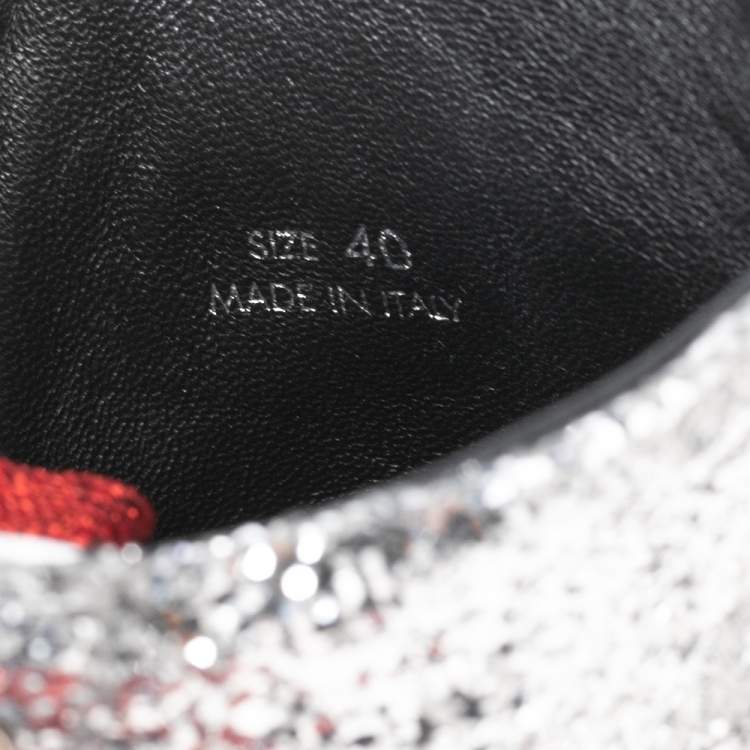 Pre Owned Amiri Multicolor Glitter And Leather High Top Sneakers Size 40