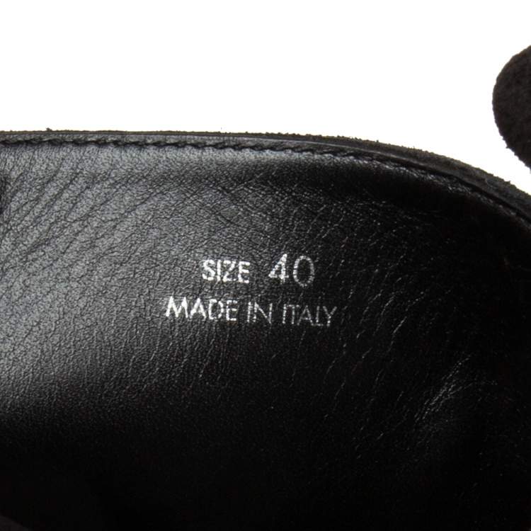 Pre Owned Amiri Black Suede Bandana Buckle Combat Boots Size 40 