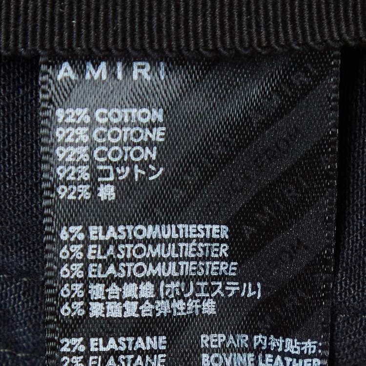 Pre Owned Amiri Black Washed & Distressed Denim Jeans Waist 33"