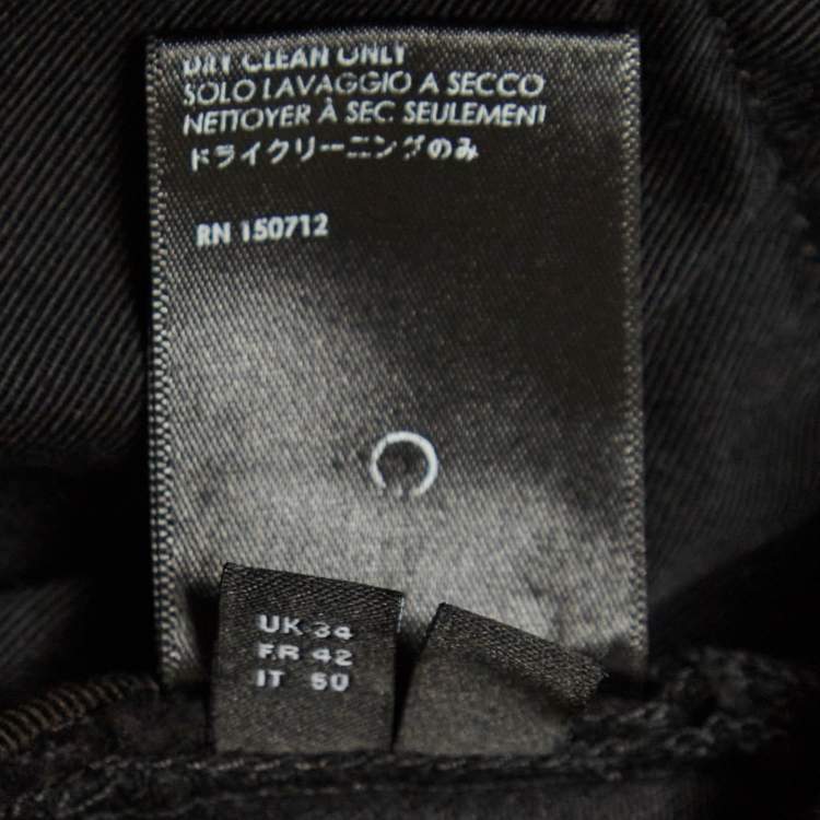 Pre Owned Amiri Black Washed & Distressed Denim Jeans L Waist 34"