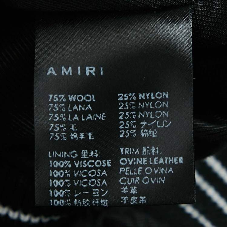 Pre Owned Amiri Black/Blue Wool Blend Bones Varsity Jacket M