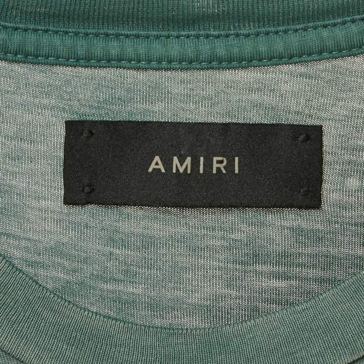 Pre Owned Amiri Vintage Green Tiger Print Cotton Crew Neck T-Shirt M
