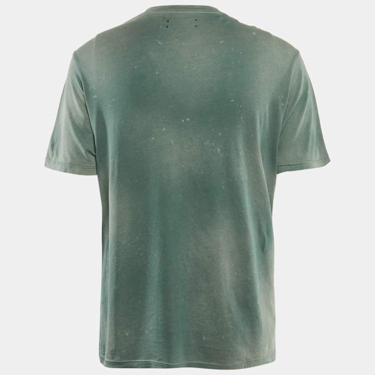 Pre Owned Amiri Vintage Green Tiger Print Cotton Crew Neck T-Shirt M